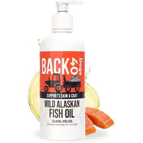 Wild Alaskan Fish Oil for Dogs, Skin and Coat Supplement for Dogs & Cats, Omega-3-Rich Salmon and Pollock Oil, EPA & DHA Dog Salmon Oil for Brain, Heart, and Joints 32 fl oz