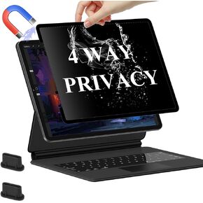 4 Way Magnetic Privacy Screen Protector for iPad Pro 11 Inch & iPad Air 5/4 10.9" Removeable Reusable Anti-Spy Anti-Glare Filter,High Sensitive Bubble - Free Easy install,Case Friendly