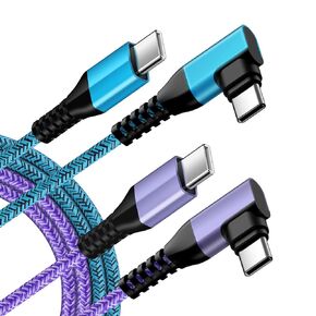 USB C to USB C Charger Cord 6FT Right Angle 3.1A Fast Charging for iPhone 16 Pro Max,16 Plus,16 Pro,16,15 Pro Max/Plus/Pro 15, Type C Android Phone Power Cable for Samsung Galaxy A16 5G A15 A35 S24