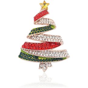 Christmas Brooch Pin Set for Women Christmas Tree Snowman Santa Christmas Cap Brooch Pins for Girls Decorations