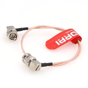 DRRI BNC Male Right Angle to BNC RG179 75ohm 3G HD SDI 4K Video Cable for Sony FS5 to Atomos Shogun Inferno (45CM)
