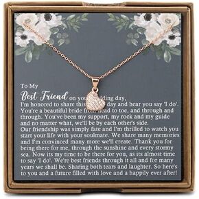 OKEYCH Best Friend Gift to Bride, To My Best Friend On Her Wedding Day Necklace, Bride Gift From Maid of Honor, Wedding Gift in Saudi Arabia
