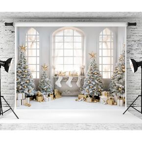 Kate 7×5ft Winter Christmas Background Photography Christmas Tree Gifts Bright Window Xmas Decoration Background Studio Prop Photography Video in Kuwait
