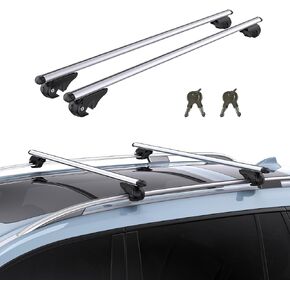 TANX Car Roof Rack Cross Bars with 4 Locks，Universal Roof Rack Cross Bars,52" Thin Adjustable Aluminum Roof Rails with 200lbs Load Capacity,Fit Most Raised Side Rails with Gap Vehicles & SUVs