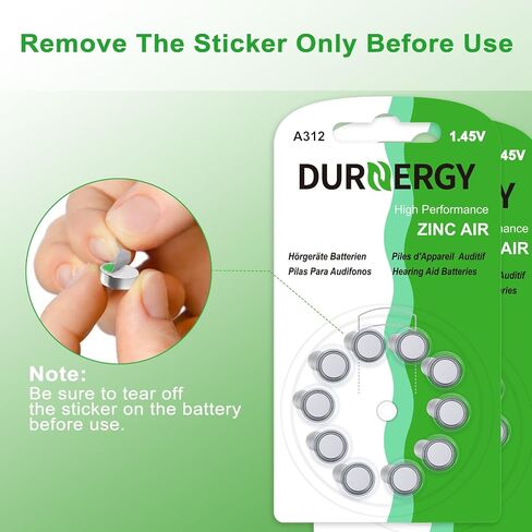 Size 312 Hearing Aid Batteries 50 Count, 1.45 Volt Zinc-Air Batteries, PR41, P312, ZA312 Mercury Free Batteries in Saudi Arabia