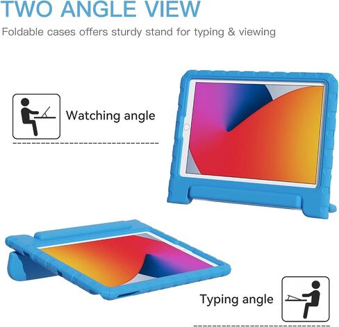 Kids Case for New iPad 9th Generation Case, iPad 10.2 Case 2021/2020/2019, iPad 8th/7th Generation Case, Shockproof Handle Stand Kids Case for 10.5 Inch iPad Air 3rd Gen/iPad Pro 2017, Blue in Saudi Arabia