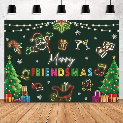 MEHOFOND Merry Friendsmas خلفية الشتاء ندفة الثلج مضحك عيد ميلاد سعيد راية الزينة الأحمر والأخضر عيد الميلاد أصدقاء عيد الميلاد عطلة زينة الحفلات لوازم الصورة كشك الدعائم 7x5ft in Saudi Arabia