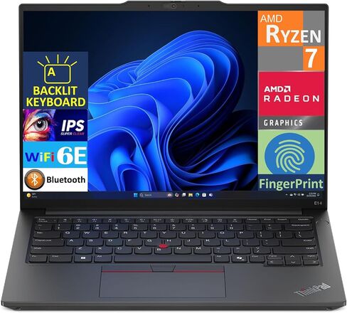 Lenovo Thinkpad E14 G6 Business Laptop 14.0" IPS WUXGA Display (AMD Ryzen 7 7735U, 64GB DDR5, 2TB PCIe SSD, Backlit KB, Fingerprint, 2 Thunderbolt 4, WiFi 6E, Win 11 Pro) w/DKZ USB Port Expander in Saudi Arabia