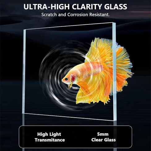 3 Gallon Fish Tank Starter Kit, Small Fish Tank with Filter and Adjustable 3 Color Lighting Self Cleaning Fish Bowl Rimless Aquarium with Leveling Mat for Beginners (Freshwater Fish Tank) in Saudi Arabia