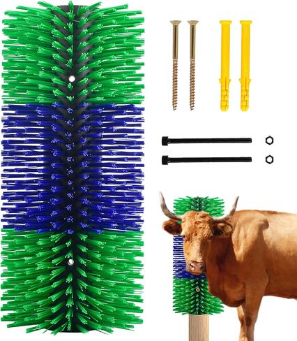 Livestock Scratching Brush, Cow Scratcher Brush with 4 Screws, Goat Brush Horse Brush for Grooming, Livestock Brush for Horse, Cow, Sheep, Goat (Yellow, 1Pcs) in Saudi Arabia