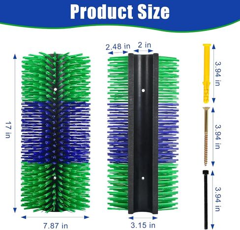 Livestock Scratching Brush, Cow Scratcher Brush with 4 Screws, Goat Brush Horse Brush for Grooming, Livestock Brush for Horse, Cow, Sheep, Goat (Yellow, 1Pcs) in Saudi Arabia