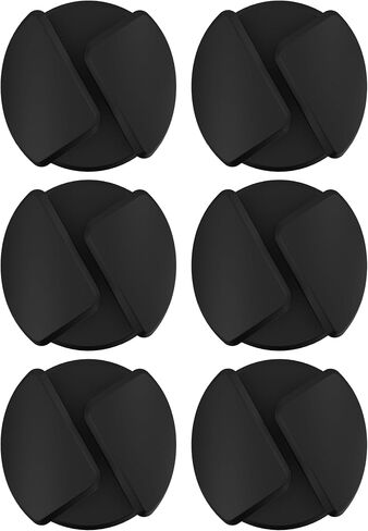 Scosche CMAA2R-6PKRP 6 Pack Adhesive Cable Management Clip Kit in Two Styles, Cord Organizer, Wire Holder for Desk, Nightstand, Phone Charger, Computer, Home, Office, Car, Black in Kuwait