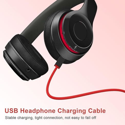 Alitutumao Replacement Charger Cable Power Supply Cord Compatible Wireless Beats by Dr.Dre Powerbeats 2 or 3 Solo Studio Headsets Earphones (Red) in Saudi Arabia