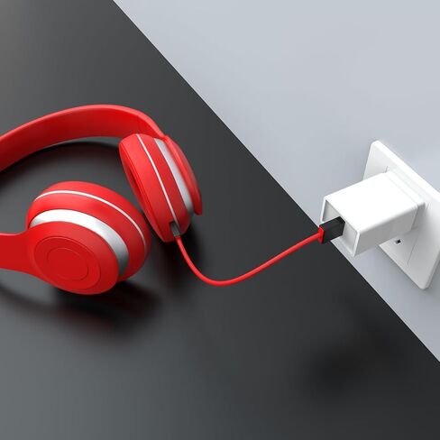 Alitutumao Replacement Charger Cable Power Supply Cord Compatible Wireless Beats by Dr.Dre Powerbeats 2 or 3 Solo Studio Headsets Earphones (Red) in Saudi Arabia