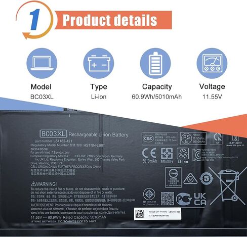 ASODI BC03XL L84182-421 بطارية الكمبيوتر المحمول HP Pro C640 Chromebook X360 14C-CA0053DX 14C-CAO000 14C-CAO0OOND 14C-CAO001ND 14C-CA0001TU 14C-CAO002ND 14C-CAO003NA سلسلة 14C-CA0005NA L84398-005 in Kuwait