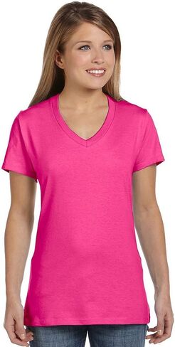 Hanes Women’s Perfect-T Short Sleeve V-Neck T-Shirt in Kuwait