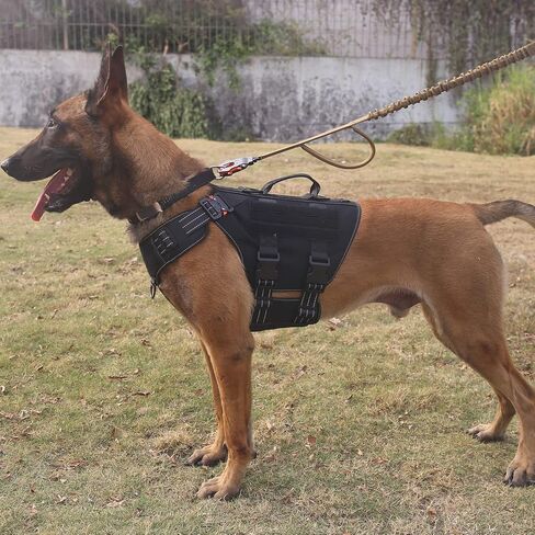 ICEFANG Reflective GN3 Tactical Dog Harness with 6X Buckles,for Large Sized Dogs,Dog Molle k9 Vest,Adjustable Pet Harness,No-Pulling Front Leash Clip (L (28"-35" Chest), Brown) in Saudi Arabia