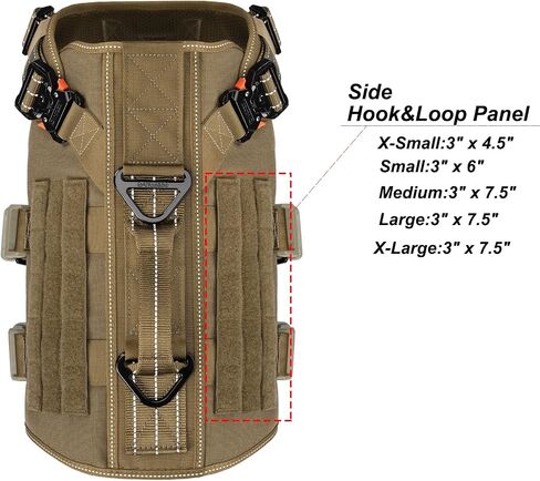 ICEFANG Reflective GN3 Tactical Dog Harness with 6X Buckles,for Large Sized Dogs,Dog Molle k9 Vest,Adjustable Pet Harness,No-Pulling Front Leash Clip (L (28"-35" Chest), Brown) in Saudi Arabia