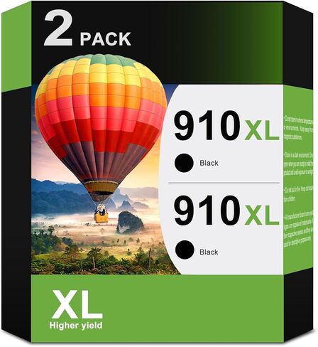 910XL 2 خراطيش حبر سوداء بديلة لطابعة HP 910 XL 2 Combo Pack تعمل لطابعة OfficeJet 8010 8015 8018 8022 OfficeJet Pro 8020 8025 8028 8035 in Kuwait