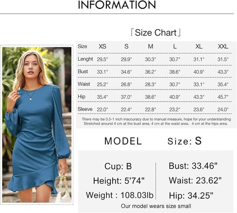 Byinns Women's 2023 Long Sleeve Ruffle Mini Bodycon Dress Knit Ribbed Round Neck Sexy Cocktail Party Club Night Dresses in Kuwait