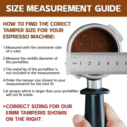 Espresso Tamper 51mm & Espresso Stirrer, Coffee Tamper for Espresso Machine, Espresso Distribution Tool, Espresso Stamp Press, Calibrated Spring Loaded Hand Tamper Stainless Steel Base (51mm) in Saudi Arabia