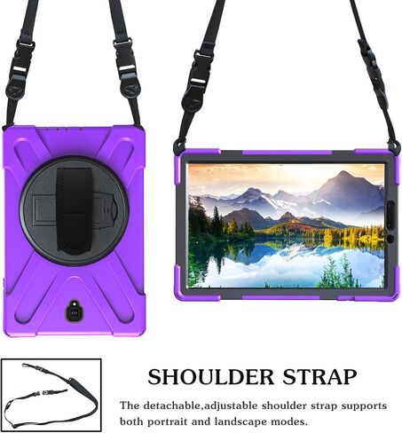 Case for Samsung Galaxy Tab S4 10.5 2018 (SM-T830/T835/T837),Portable Heavy Duty Dropproof Protective Cover Case with 360 Rotating Stand,Handle & Shoulder Strap,Stylus Pen (New Purple) in Saudi Arabia