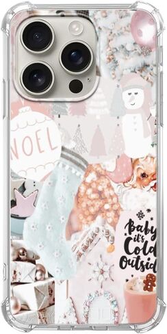 Christmas Lights Case Compatible with iPhone 16 Pro, Christmas Holiday Case for iPhone 16 Pro, Cool Cute TPU Bumper Phone Case Cover in Saudi Arabia