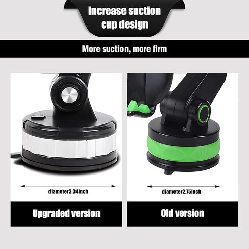 قطعة واحدة من حامل الهاتف الخلوي للسيارة، حامل الزجاج الأمامي بقاعدة شفط كبيرة قابلة للدوران 360 درجة، دعامة تثبيت متعددة الوظائف قابلة للسحب لهاتف iPhone، ملحق سيارة عالمي (أسود) in Kuwait