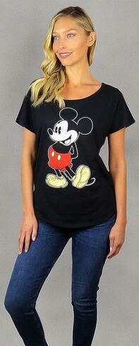 Disney Womens Mickey Mouse Stand Scoop Neck Dolman Tee in Saudi Arabia