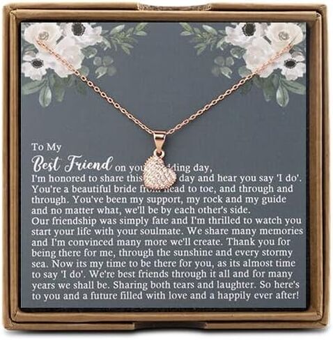 OKEYCH Best Friend Gift to Bride, To My Best Friend On Her Wedding Day Necklace, Bride Gift From Maid of Honor, Wedding Gift in Kuwait