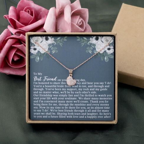 OKEYCH Best Friend Gift to Bride, To My Best Friend On Her Wedding Day Necklace, Bride Gift From Maid of Honor, Wedding Gift in Kuwait
