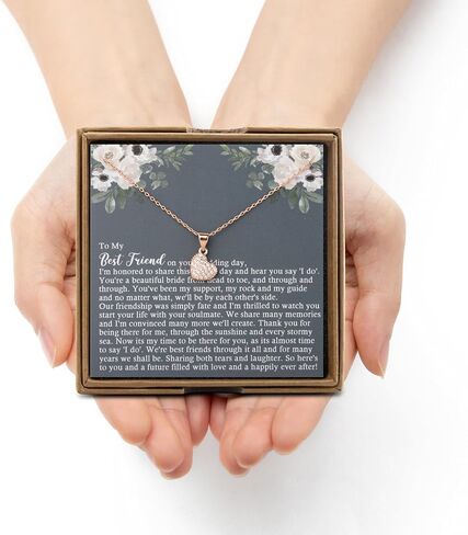OKEYCH Best Friend Gift to Bride, To My Best Friend On Her Wedding Day Necklace, Bride Gift From Maid of Honor, Wedding Gift in Kuwait