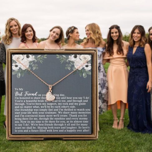 OKEYCH Best Friend Gift to Bride, To My Best Friend On Her Wedding Day Necklace, Bride Gift From Maid of Honor, Wedding Gift in Kuwait