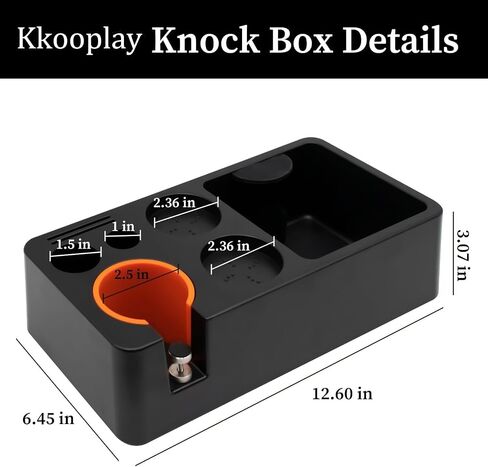 Espresso Knock Box, Black Espresso Tamping Station Fit for Storage 51, 54, 58MM Expresso Tamper, Espresso Machine Accessories with Portafilter Holder (7 in 1) in Saudi Arabia
