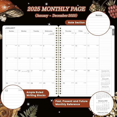 2025 Planner - JAN 2025 - DEC 2025, Planner 2025, Weekly Monthly Planner 2025, 8" x 10", 2025 Calendar Planner with Spiral Bound, Floral in Kuwait