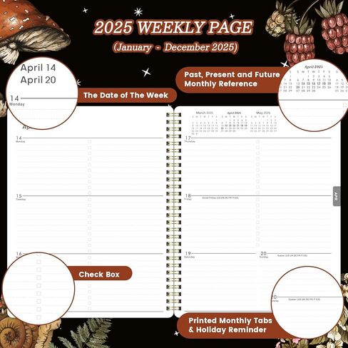 2025 Planner - JAN 2025 - DEC 2025, Planner 2025, Weekly Monthly Planner 2025, 8" x 10", 2025 Calendar Planner with Spiral Bound, Floral in Kuwait