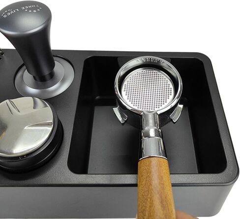 Espresso Knock Box, Black Espresso Tamping Station Fit for Storage 51, 54, 58MM Expresso Tamper, Espresso Machine Accessories with Portafilter Holder (7 in 1) in Saudi Arabia