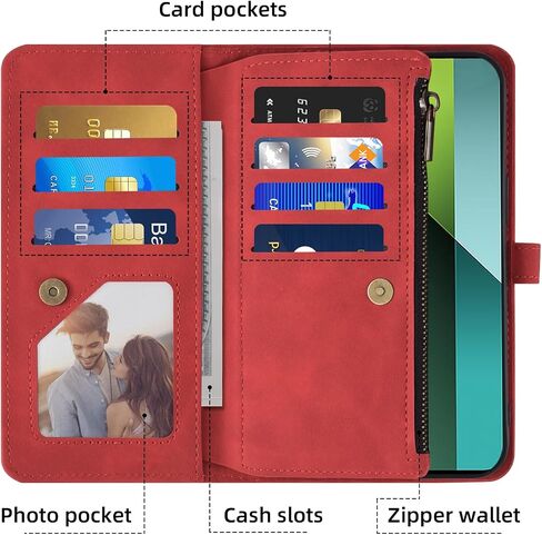 Asuwish Phone Case for Xiaomi Redmi Note 13 Pro 5G / Poco X6 5G Wallet Cover with Screen Protector Crossbody Wrist Strap Leather Flip Pattern Zipper Credit Card Holder Stand Cell 13Pro PocoX6 Blue in Saudi Arabia