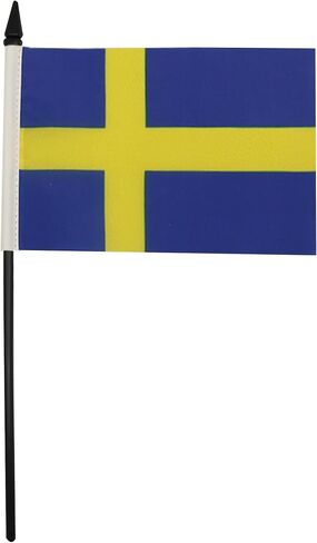 علم طاولة ألبانيا من AZ FLAG مقاس 10.16 سم × 15.24 سم - علم مكتب ألبانيا 15 × 10 سم - عصا وقاعدة بلاستيكية سوداء in Kuwait