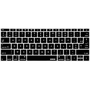 XSKN French Silicone Keyboard Skin Cover for Flat Keys New MacBook Pro 13 (2016 Released A1708, No Touch Bar) and MacBook 12 (2015 Released A1534), US EU Version