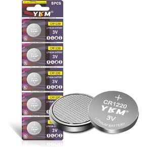 YKM 40 Pack CR1220 Battery CR 1220 3V Button Batteries for Watch Key Fob Car Remote LED Light