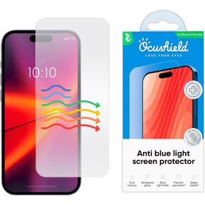 Ocushield Anti Blue Light Tempered Glass Screen Protector for iPhone 14 Pro Max 6.7" - Protect Your Eyes Reduce Migraines & Improve Sleep