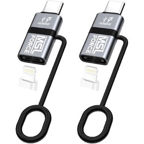 Lightning to USB C Adapter,PD60W Charging,Data Transfe,Lightning Female to USB C Male Adapter for iPhone 15/16 Series,Not for Audio/OTG (Lightning to USB-C (2pack)【Not for Audio/OTG】)