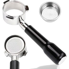 54mm Bottomless Portafilter, Espresso Accessories Fits Breville Barista Series BES870/878/880 Machines & Sage Barista Espresso Machine, Stainless Steel Filter Basket and Premium Rosewood Handle