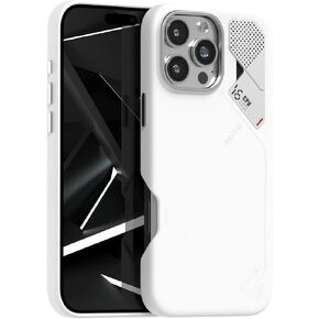 Aulumu A16 Vegan Leather Cooling for iPhone 16 Pro Max Case | with Cooling Fins | Luxury Comfort | Compatible with MagSafe - White