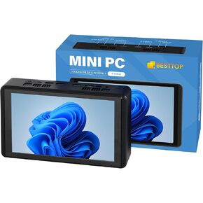 2024 Touch Mini Computer Windows 11, Portable Mini Desktop PC N95 with Intel N-Series Processor, 8G RAM+256G ROM MiniPC with Fan, Lightweight for Office & Study, Full-Featured, Type-C, WiFi 5/6E