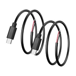 PNGKNYOCN USB C Pigtail Cable，0.5M 5V USB Type C Male Plug to 2 Pin Bare Wire Extension Power Cable for USB C Equipment Installed or Replacement Repair DIY Cable（2-Pack）