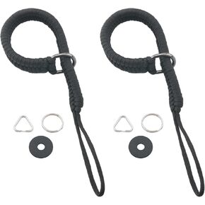 2PCS Umbrella Cord Braided Loss Prevention Rope Conversion Loop Cover 13.8x9.8x2.7 inch DSLR Camera Quick Release Convenient Wrist Strap Digital Camera Umbrella Cord Handmade Rope Black