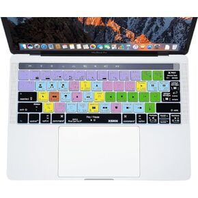 XSKN 2016 New Shortcut Final Cut Pro Silicone Keyboard Skin Cover for Touch Bar Models MacBook Pro 13 (A2159 A1989 A1706) & MacBook Pro 15 (A1990 A1707) US EU Universal Layout