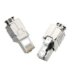 Hnya Link RJ45 Cat6 FTP Field Termination Modular Plug - Tool Less,2-Pack,Easy Installation, Gold-Plated Contacts - Ideal for Home Office Network Renovation